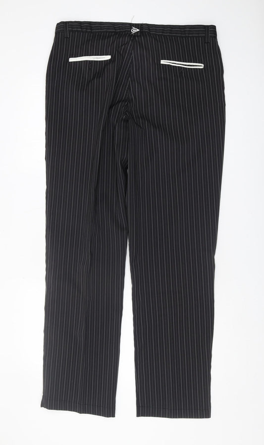 Dunlop Men's Black Pinstriped Trousers 38W