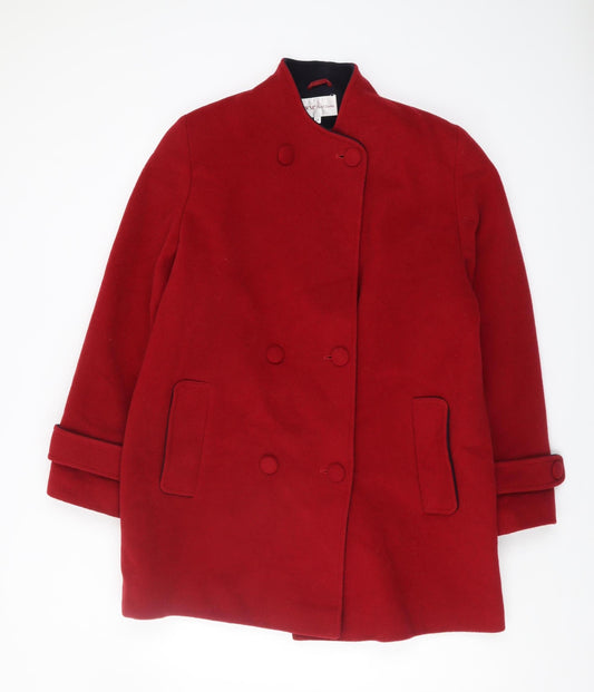 Womens UK Size 12 EWM Pure Classics Red Pea Coat