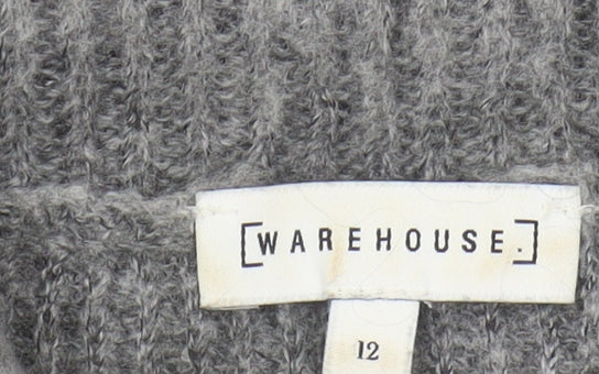 Womens UK Size 12 Warehouse Grey Pullover Jumper
