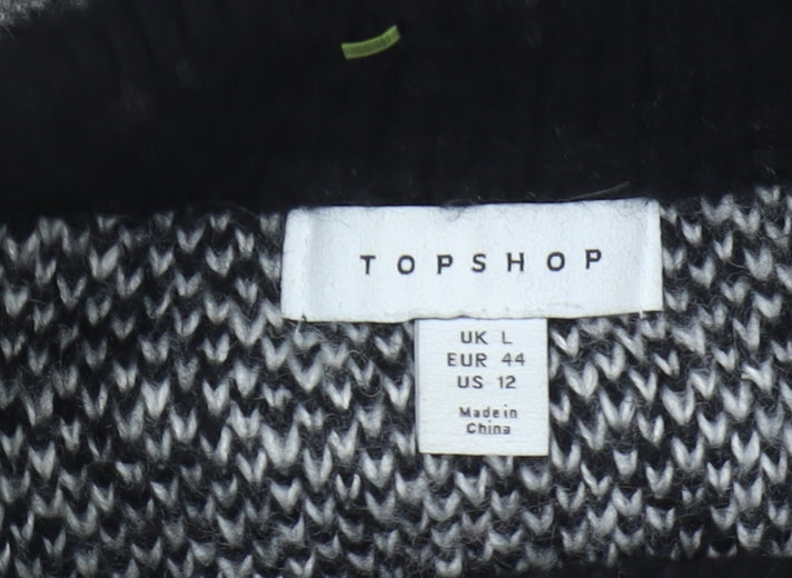 Womens UK Size L Topshop Black Pullover Jumper