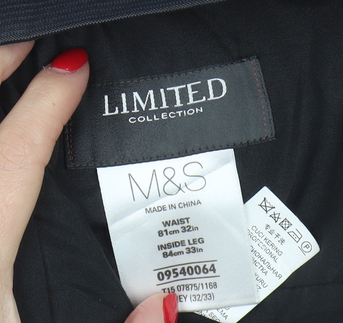 Marks and Spencer Men's Black Trousers - Size 32