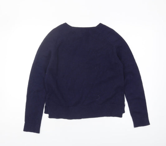 Gap Women's Blue Logo Pullover Jumper, Size S, Crew Neck
