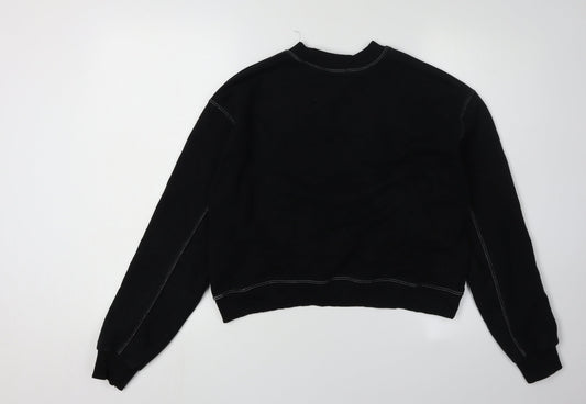 Womens UK Size 10 Pull&Bear Black Pullover Sweatshirt