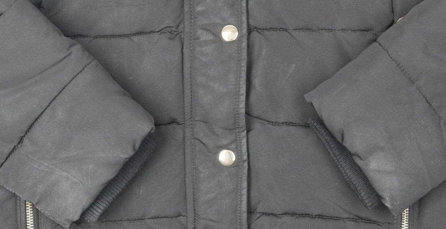 Womens UK Size 12 Topshop Black Puffer Jacket