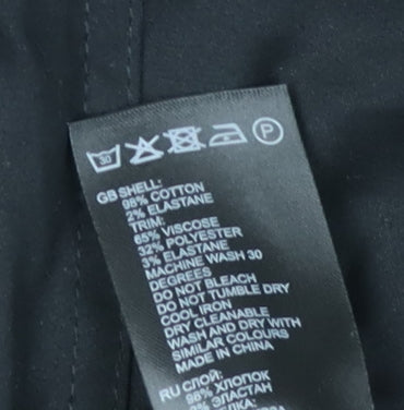 Reiss Women's Black Cotton Mid-Length Jacket UK 10