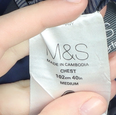 Mens UK Size 40 Marks and Spencer Regular Blue Suit Jacket