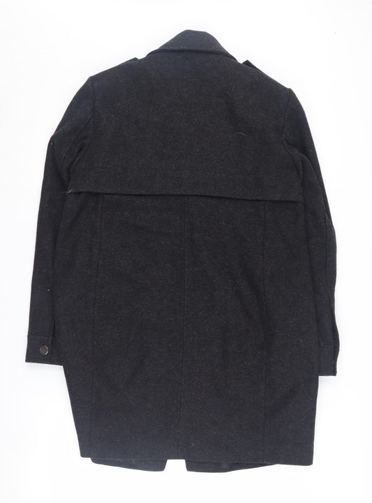 Womens UK Size 12 Marks and Spencer Black Overcoat