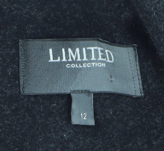 Womens UK Size 12 Marks and Spencer Black Overcoat