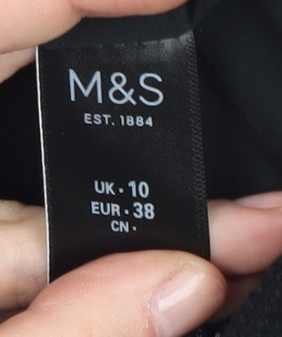 Marks and Spencer Women's Black Checked Suit Jacket Size 10