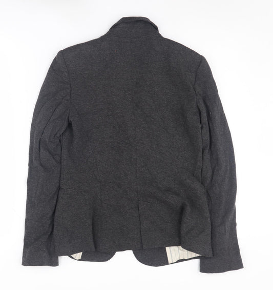 Zara Women's Grey Blazer, Size S, Notch Lapel, Excellent
