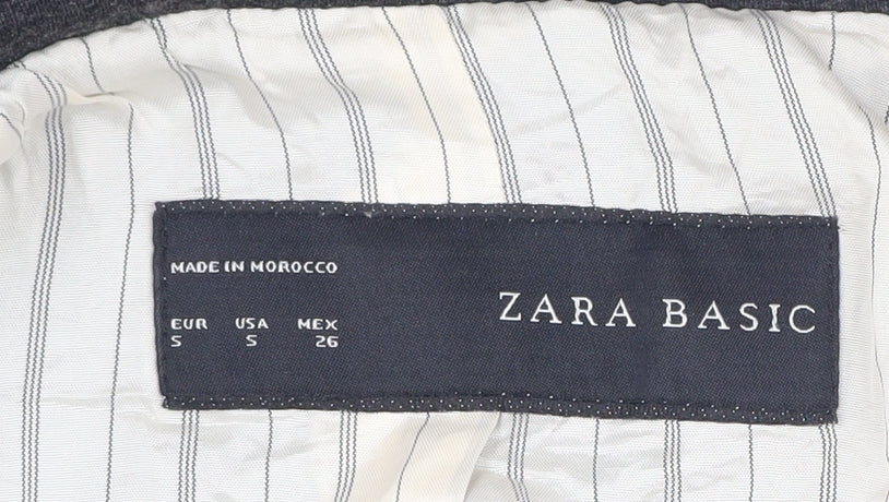 Zara Women's Grey Blazer, Size S, Notch Lapel, Excellent