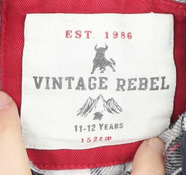 Vintage Rebel Boys Blue Full Zip Hoodie 11-12 Years