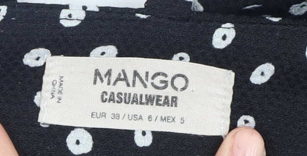 Mango Women's Black Polka Dot Trousers, Size 10