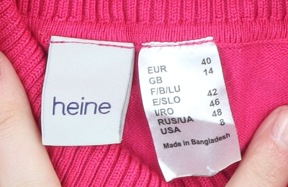 Womens UK Size 14 HEINE Pink Jumper