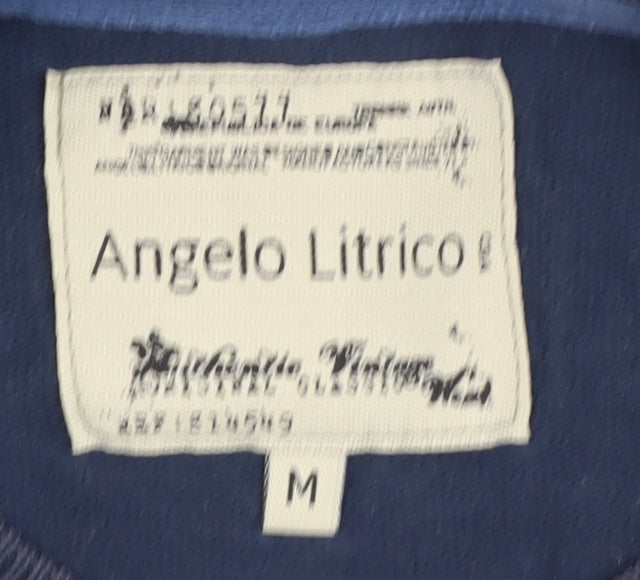 Angelo Litrico Men's Blue M Cotton Pullover Jumper