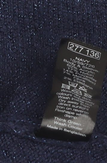 Womens UK Size 10 M&Co Blue Jumper