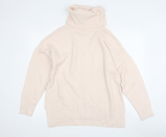 Miss Selfridge Women's Beige Roll Neck Jumper, Size 8