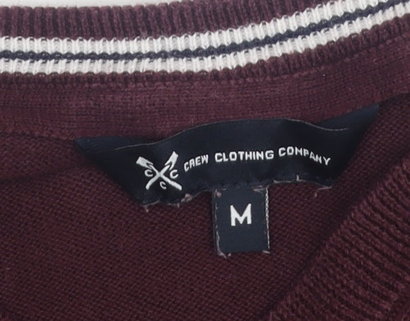 Crew Clothing Mens Red V-Neck Pullover Jumper Medium