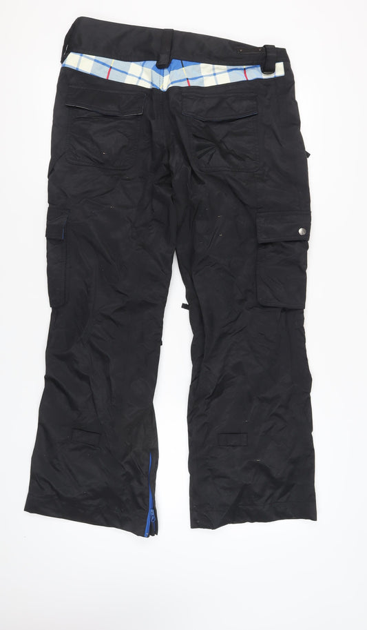Burton Men's Black Cargo Trousers, Size L