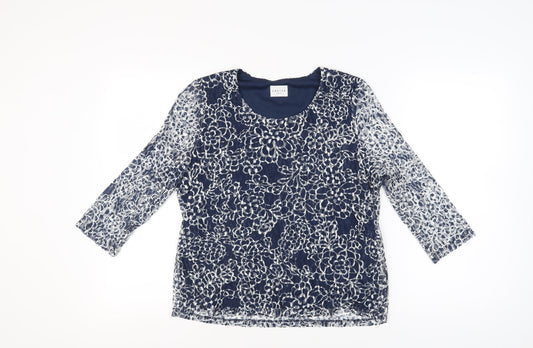 Womens UK Size 14 Eastex Blue Basic Blouse
