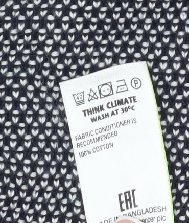 Marks and Spencer Men's Blue Cotton Pullover Jumper L