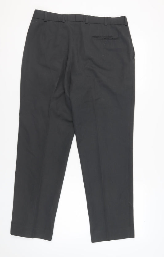 Greenwoods Men's Black Classic Fit Trousers