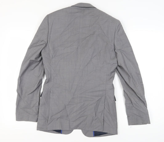 Mens UK Size 34 Topman Regular Grey Suit Jacket