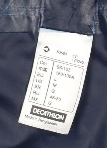 Mens UK Size L DECATHLON Blue Windbreaker Coat