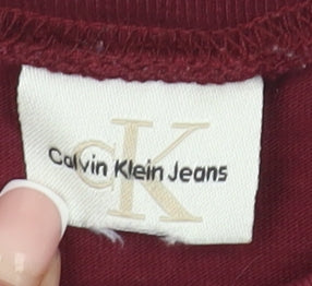 Calvin Klein Boys Red Long Sleeve Casual Jersey Top