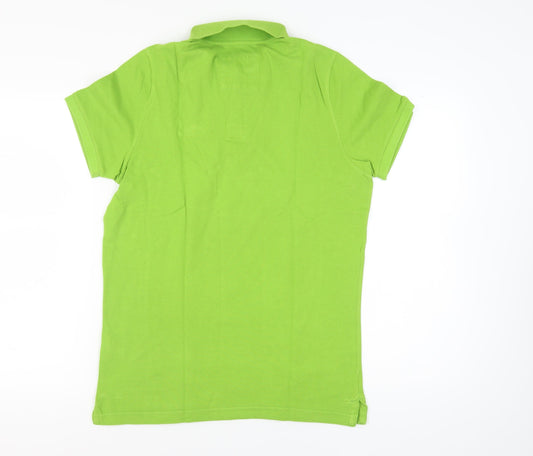 Hollister Men's Green Polo Shirt - L - Perfect for Spring