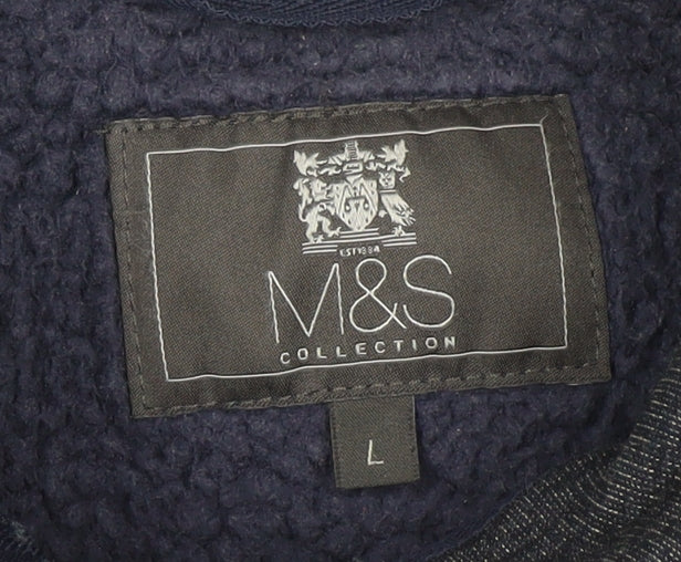Mens UK Size L Marks and Spencer Blue Basic Jacket