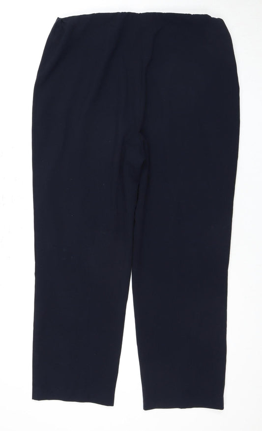 Womens UK Size 14 ISLE ESSENTIALS Regular Fit Workwear Formal Black Trousers