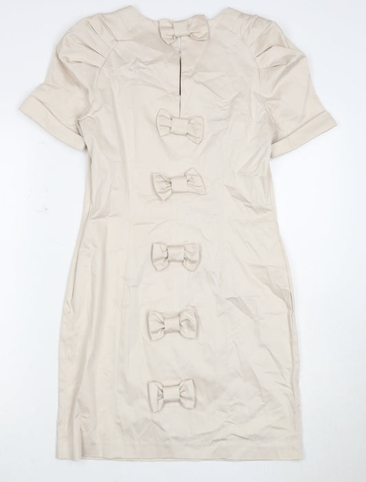 French Connection Women's Beige Sheath Dress Size 12