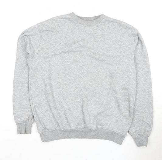 Additional front view of Cotton On unisex grey xs pullover sweatshirt
