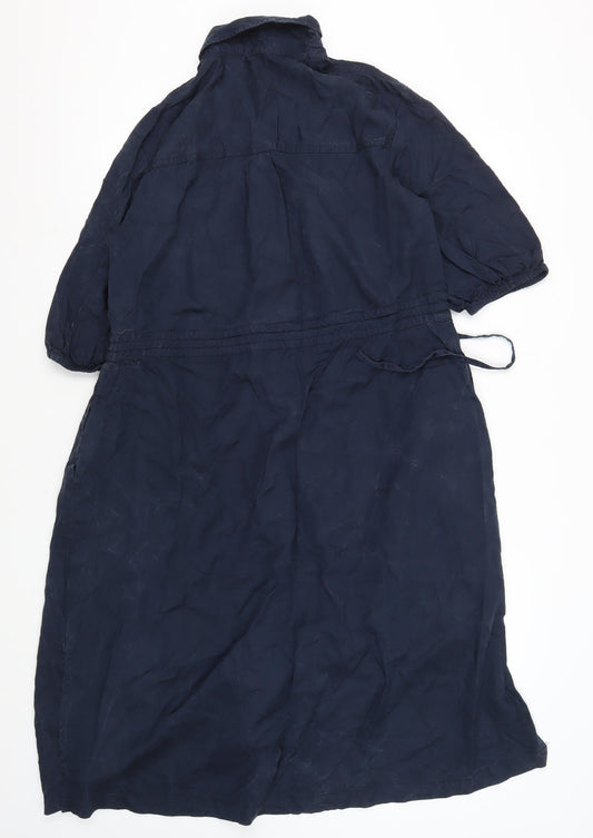 French Connection Women's Blue Modal Shirt Dress M
