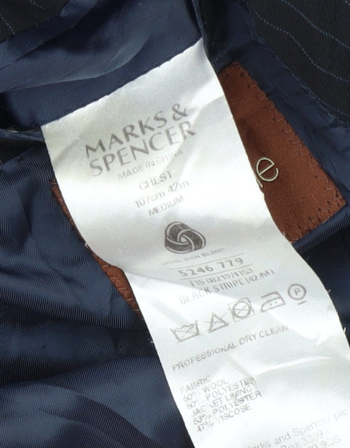 Mens UK Size 42 Marks and Spencer Regular Black Suit Jacket