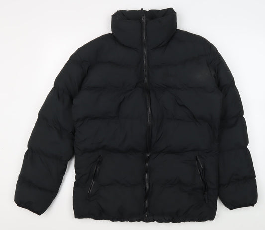 Additional front view of Hi Gear unisex black puffer jacket 12 plus casual winter