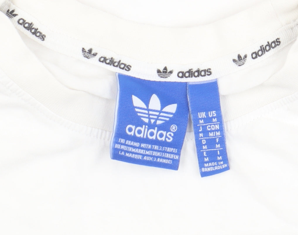 Unisex Adults UK Size M adidas White Basic T-Shirt