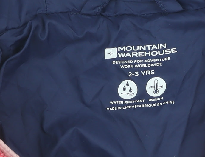 Mountain Warehouse Girls Pink & Blue Puffer Jacket 2-3 Years