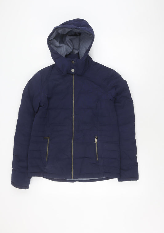 Womens UK Size 10 FatFace Blue Puffer Jacket