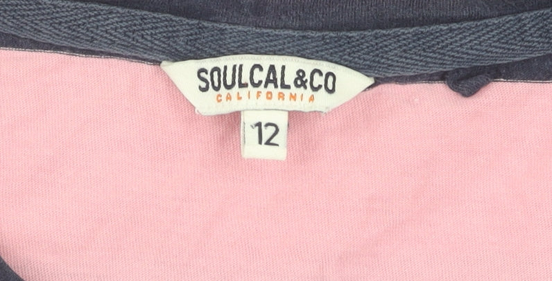 Womens UK Size 12 SoulCal & Co Pink T-Shirt