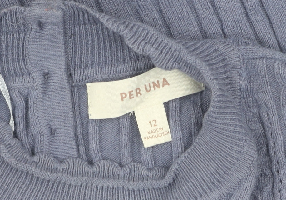 Womens UK Size 12 Marks and Spencer Blue Pullover Jumper