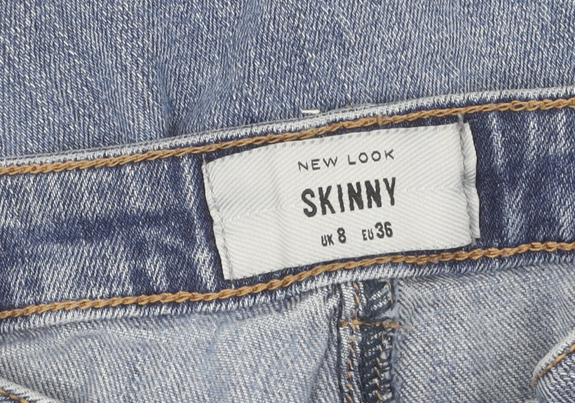 New Look Women's Blue Skinny Distressed Jeans Size 8