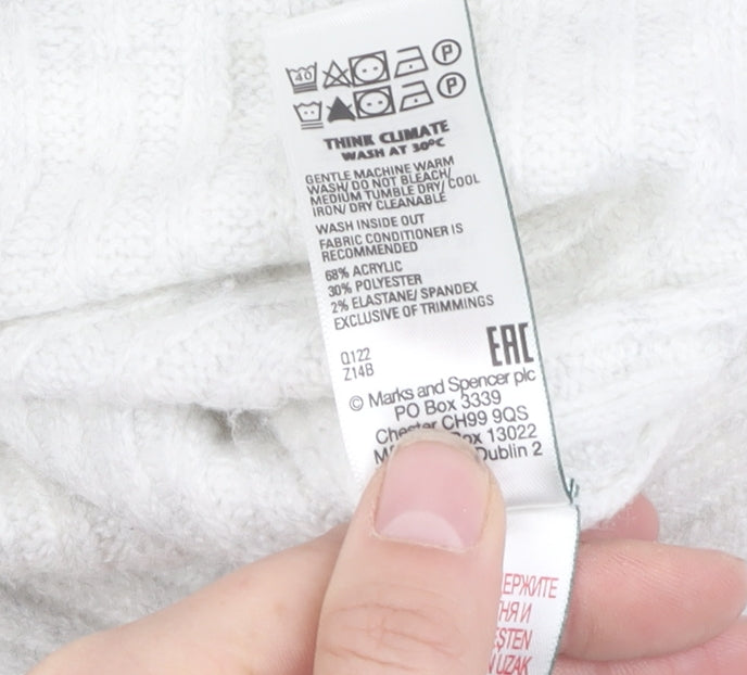 Marks and Spencer Men's Grey XL Roll Neck Jumper