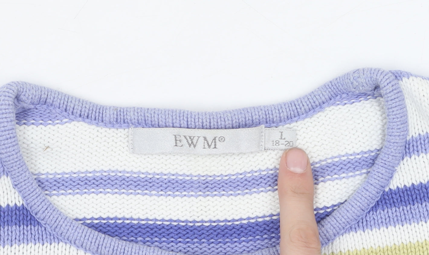 EWM Women's Multicoloured Stripe Pullover Jumper L