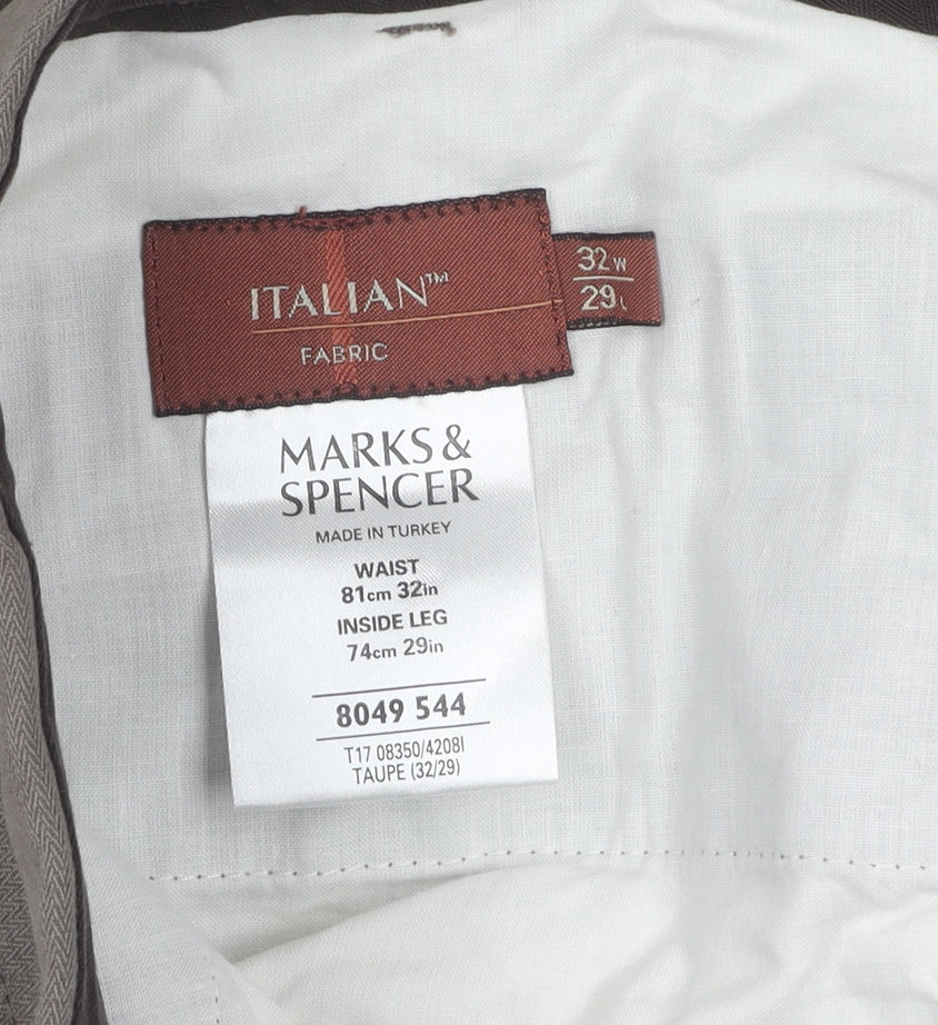 Marks and Spencer Men's Taupe Trousers - Size M