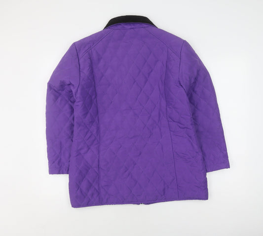 Urban Diva Women's Purple Quilted Jacket L Casual Autumn