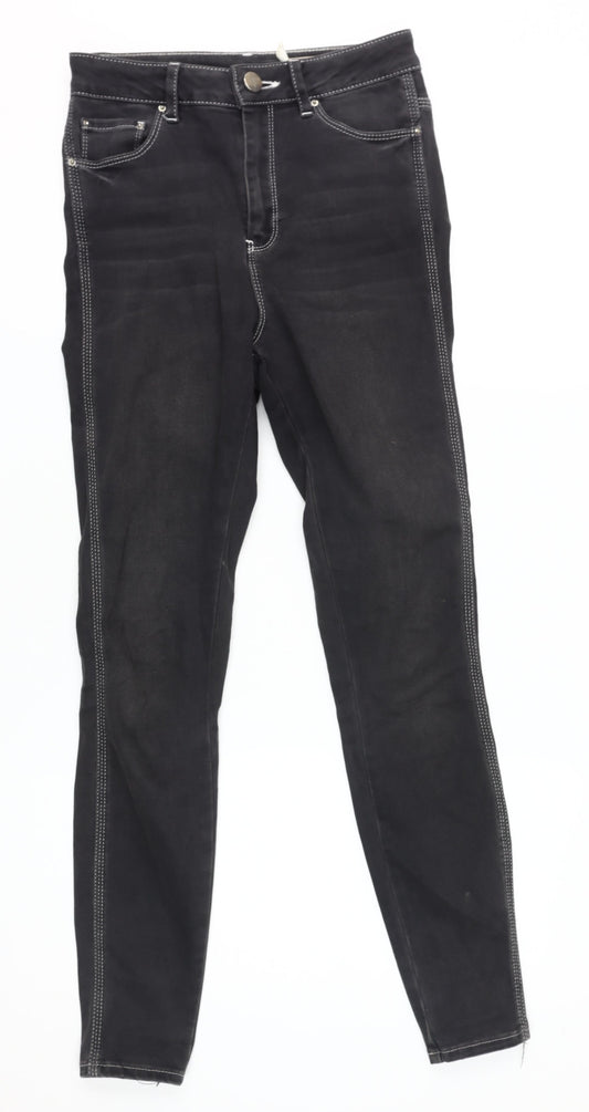 Additional front view of ASOS Women's Black Skinny Jeans, size S, High-Rise, Stretch