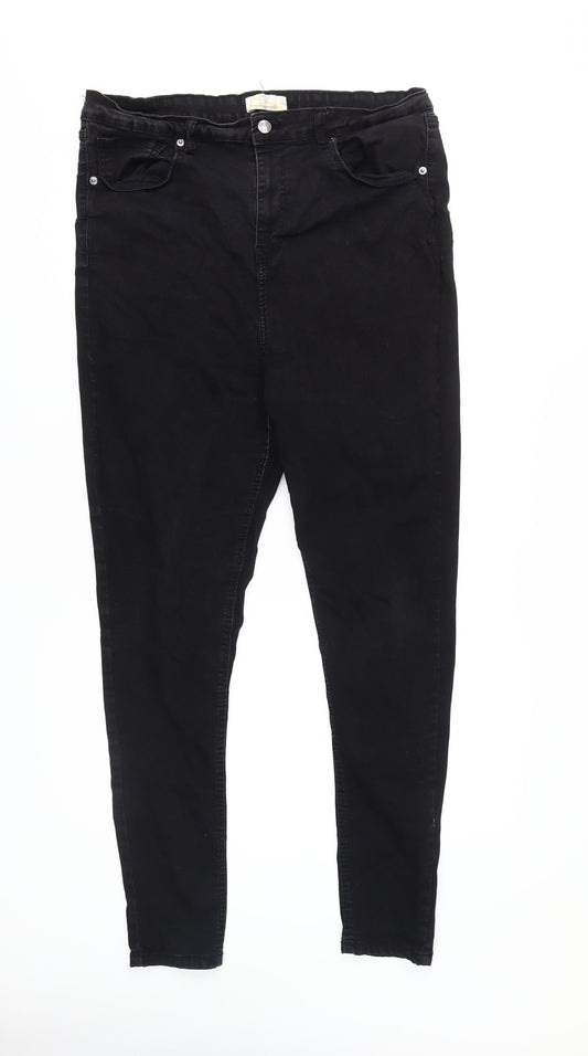 Womens UK Size 18 Don't Think Twice Regular Fit Skinny Black Jeans