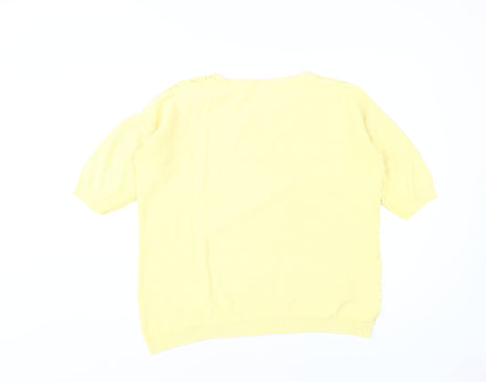 Damart Women's Yellow Crew Neck Pullover Jumper, Size 18-20